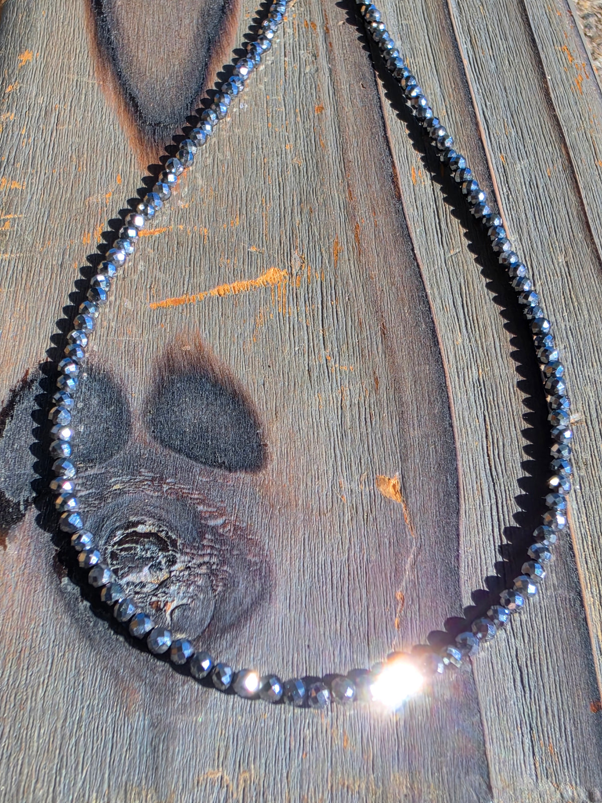 Hematite Micro Mini Necklace, 18in