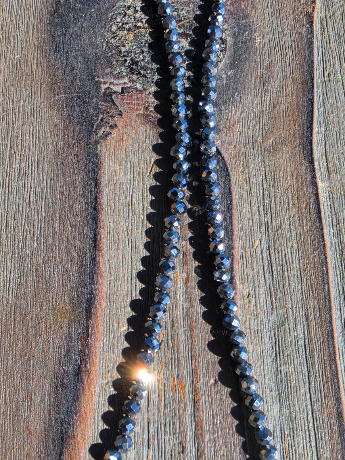 Hematite Micro Mini Necklace, 18in