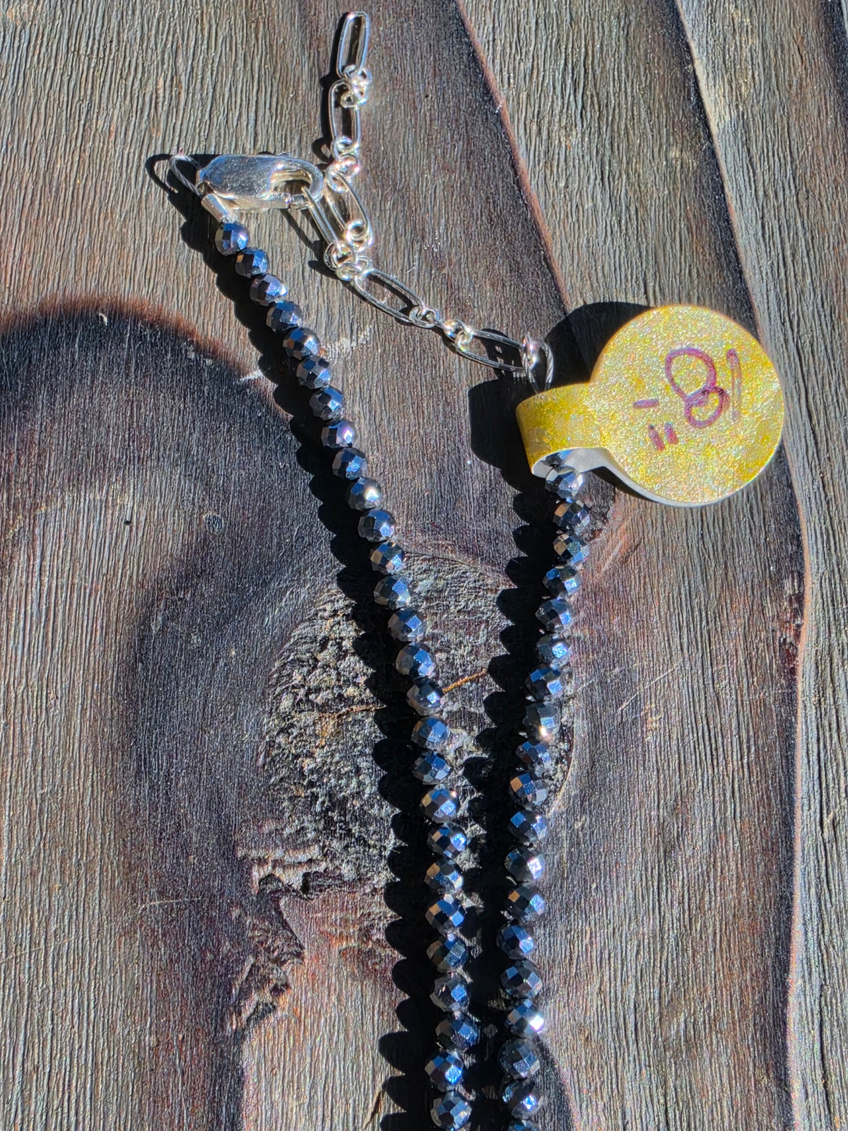 Hematite Micro Mini Necklace, 18in