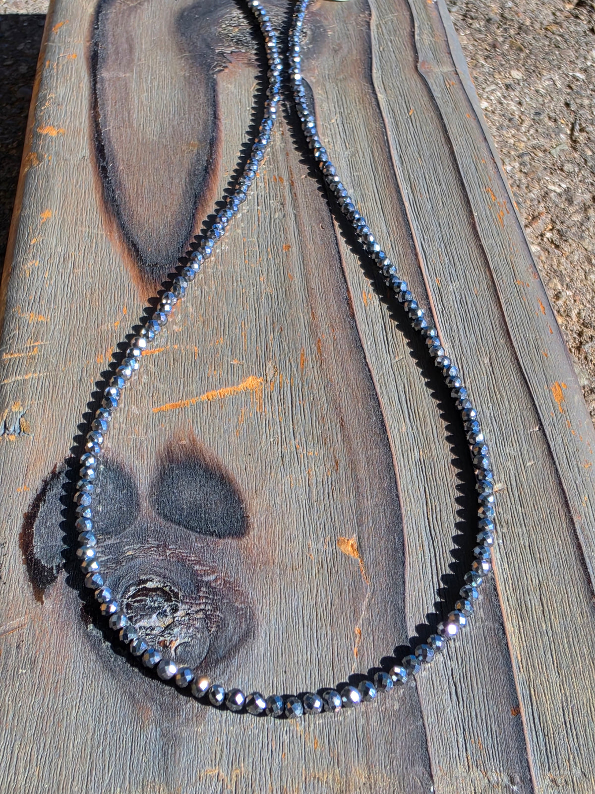 Hematite Micro Mini Necklace, 18in