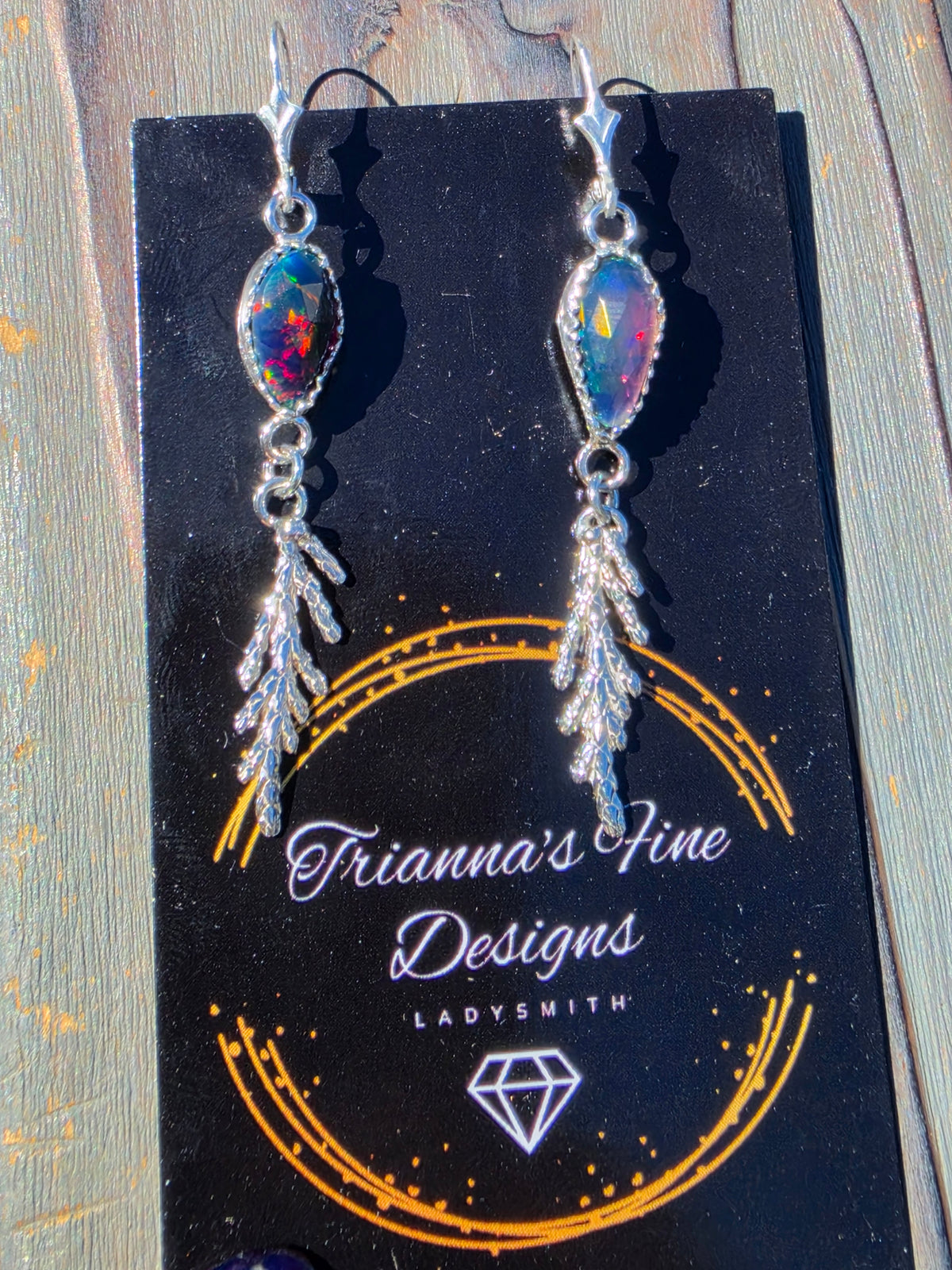 Black Opal Cedar Earrings
