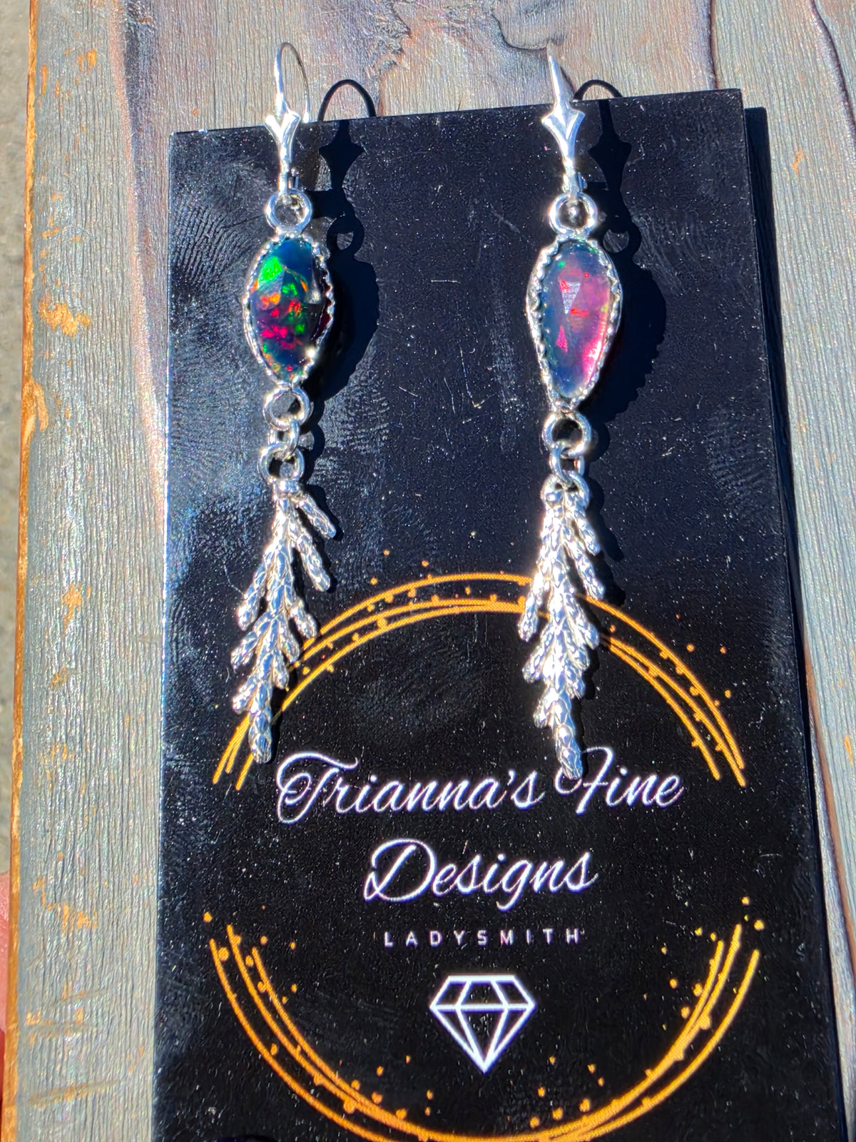 Black Opal Cedar Earrings