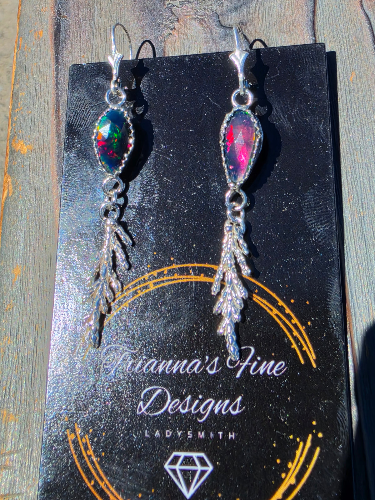 Black Opal Cedar Earrings