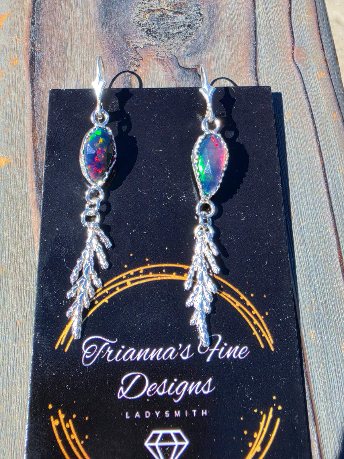 Black Opal Cedar Earrings