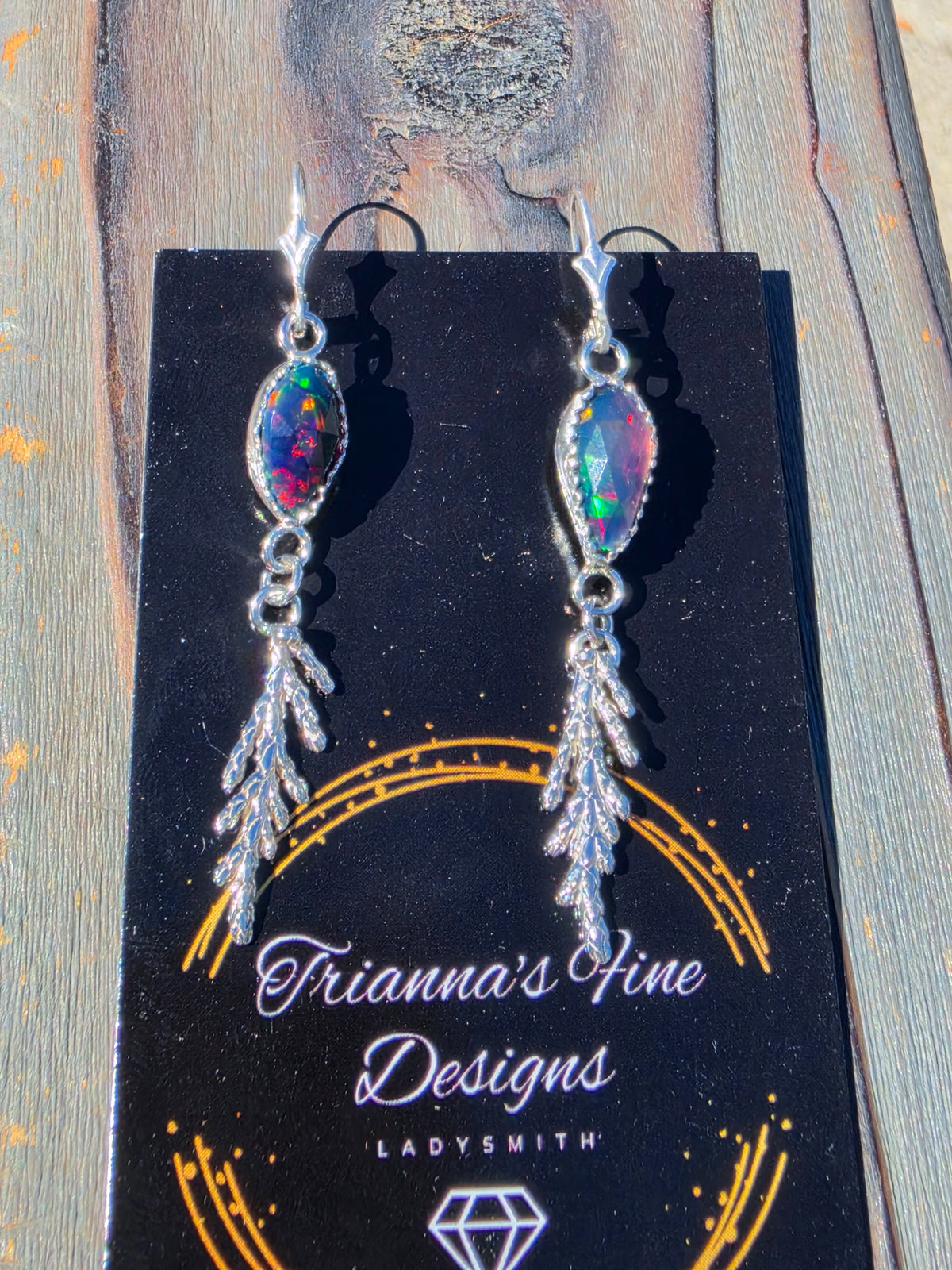 Black Opal Cedar Earrings