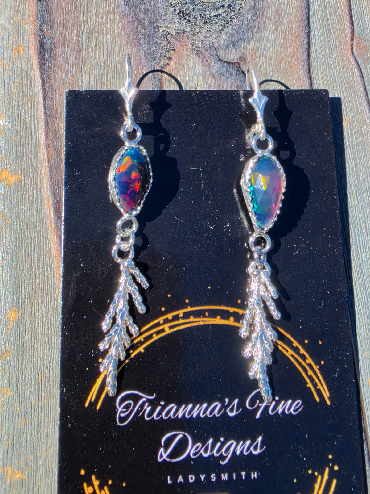 Black Opal Cedar Earrings
