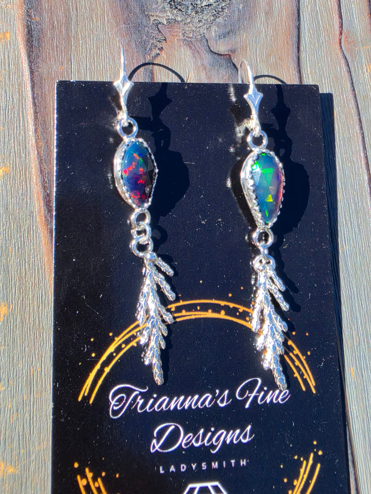 Black Opal Cedar Earrings