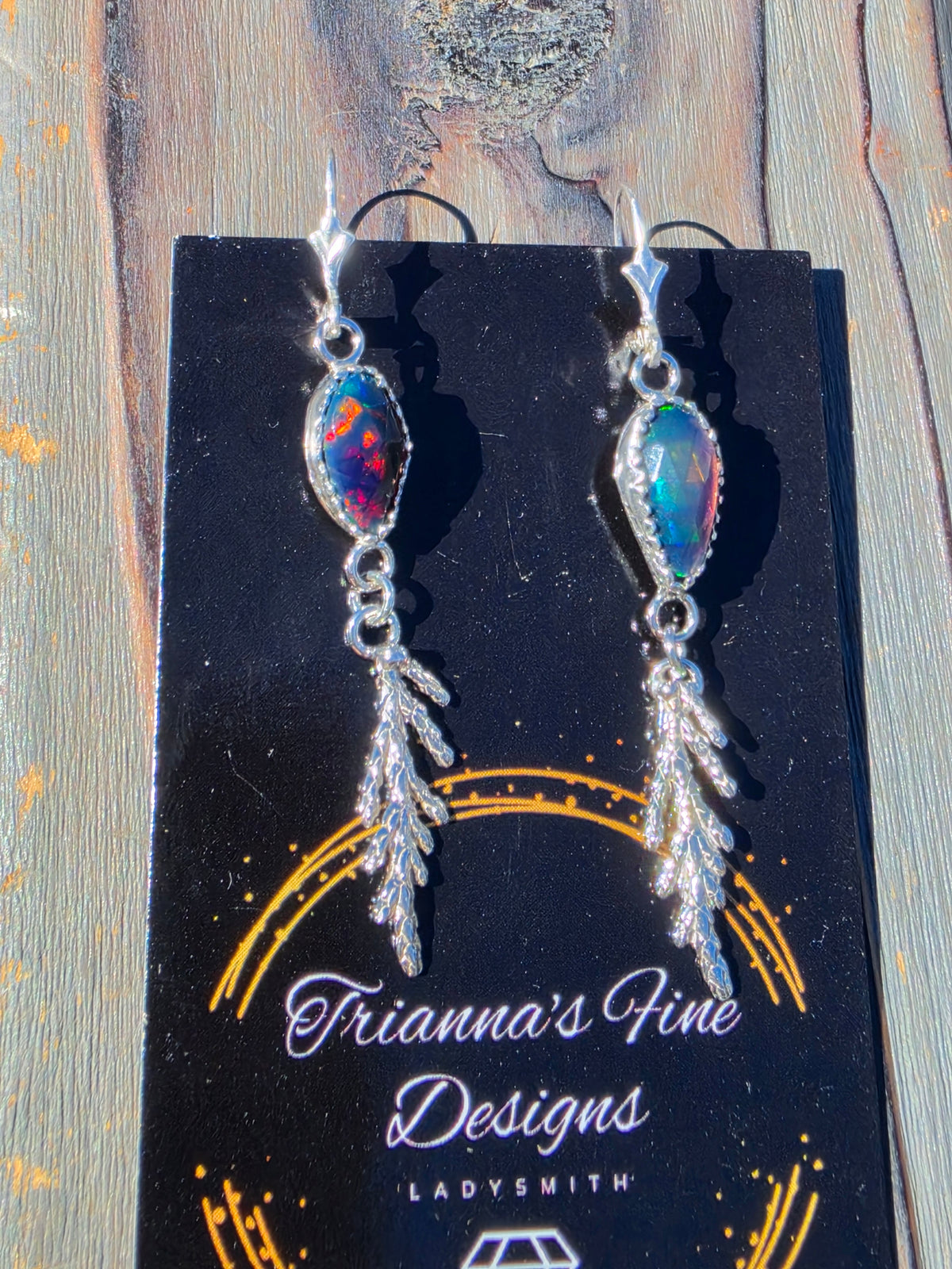 Black Opal Cedar Earrings