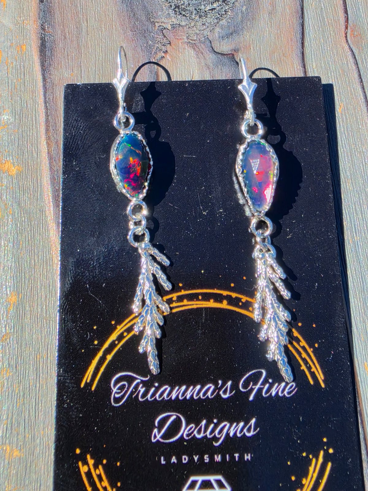 Black Opal Cedar Earrings