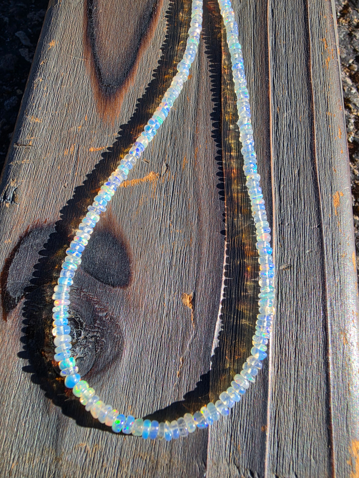 Ethiopian Opal Micro Mini Necklace, 19in