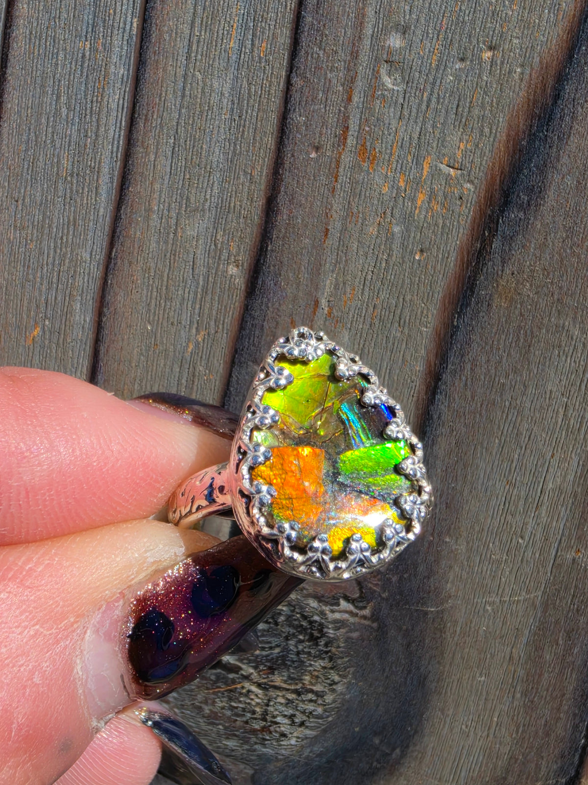 Ammolite Ring, Size 7.5