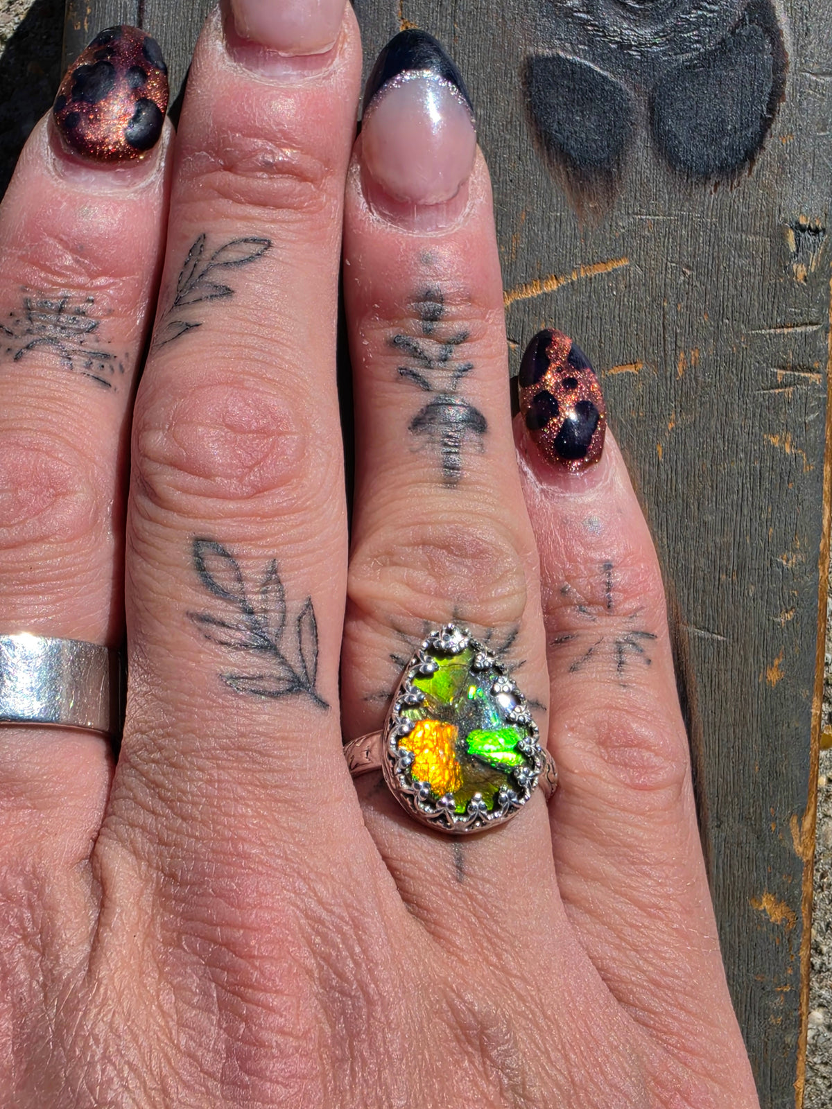 Ammolite Ring, Size 7.5