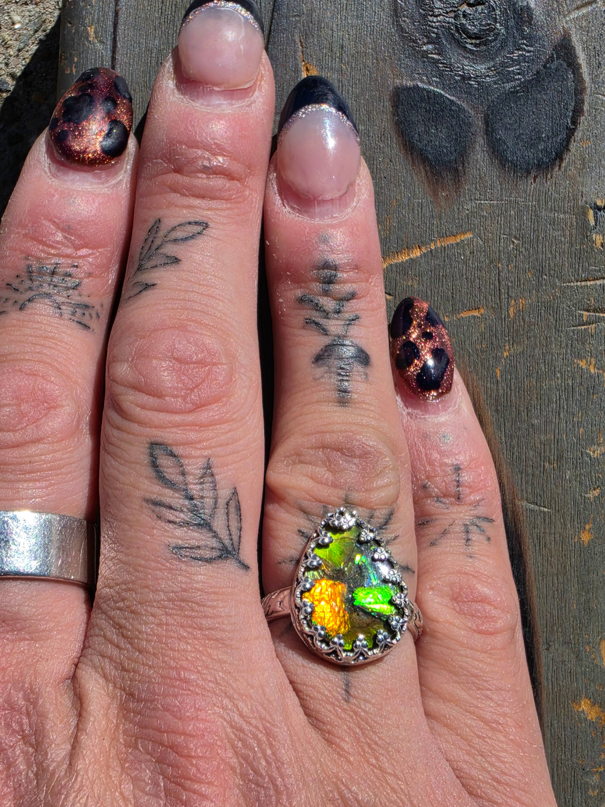 Ammolite Ring, Size 7.5