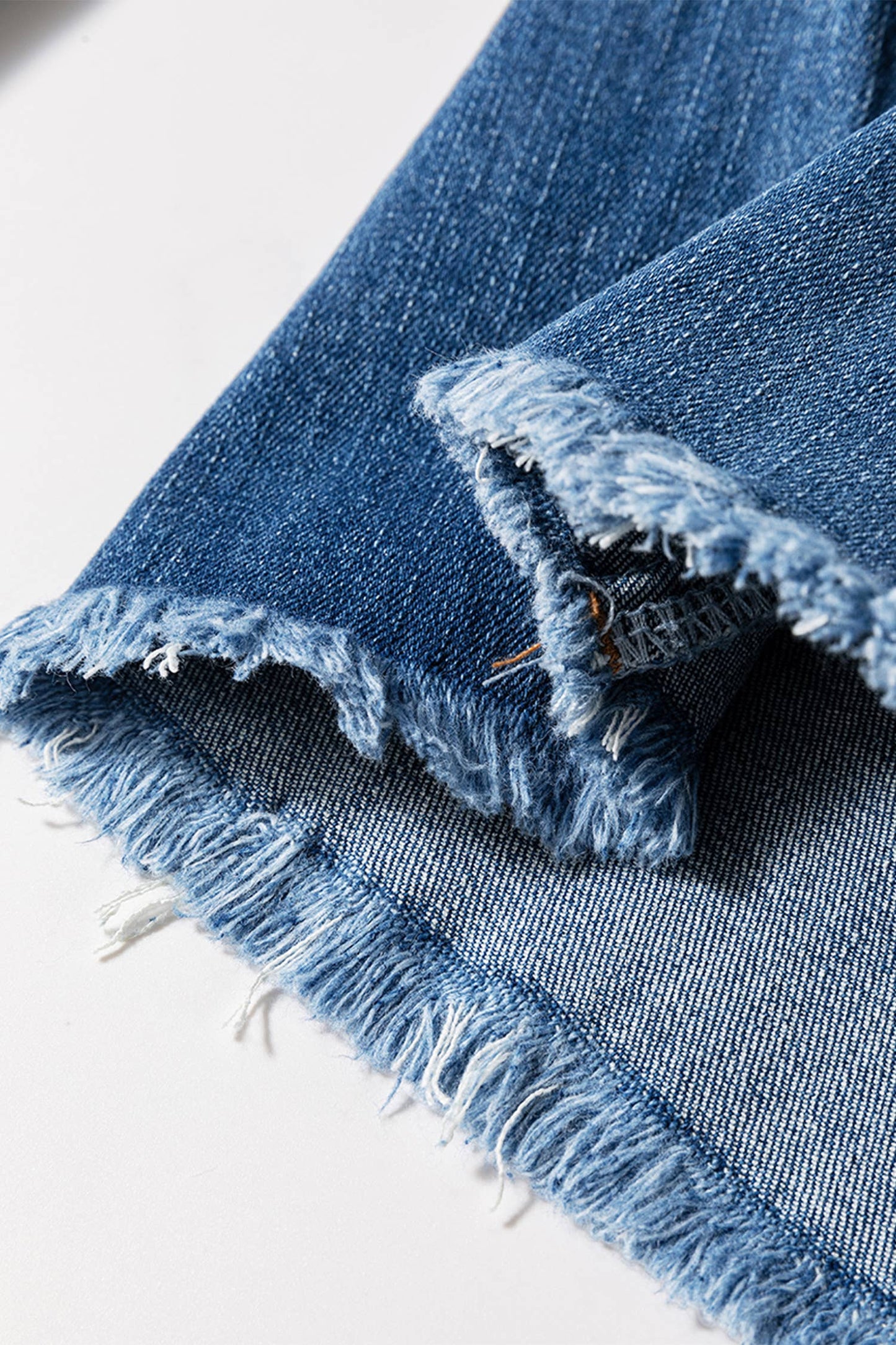 High Waist Button Fly Seamed Raw Hem Flare Jeans with Pocket