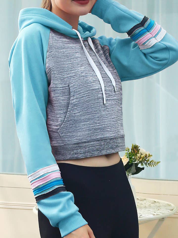Basic Lightweight Pullover Cropped Hoodie