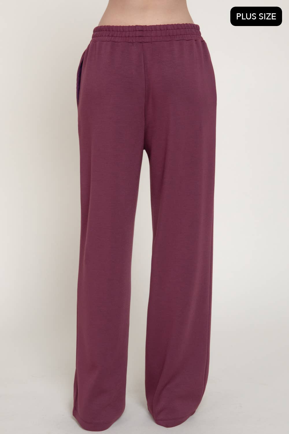 [PLUS SIZE] Elastic Waist Soft Modal Scuba Wide Pants