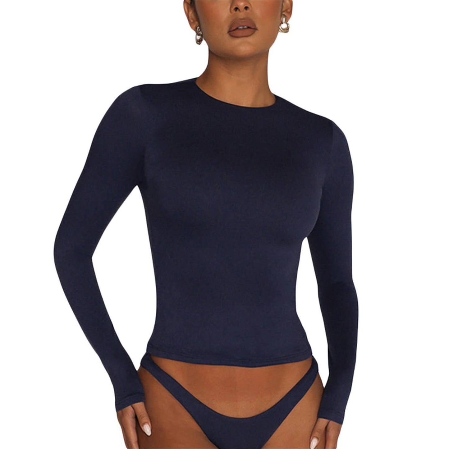 Solid Slim Long Sleeve Top
