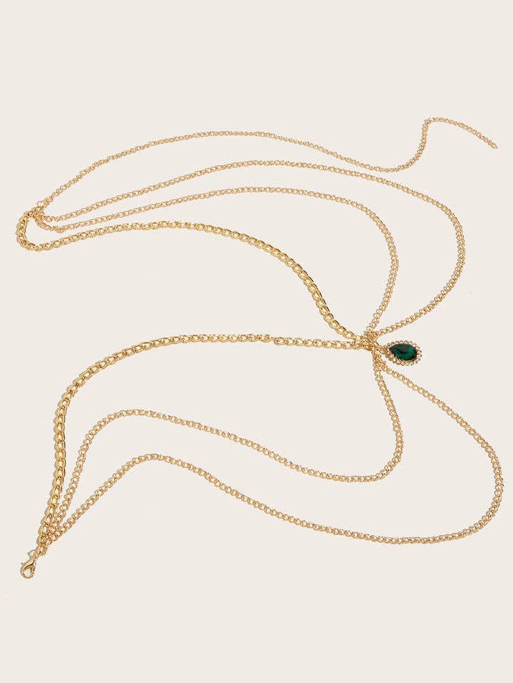 Vintage Green Pendant Waist Chain