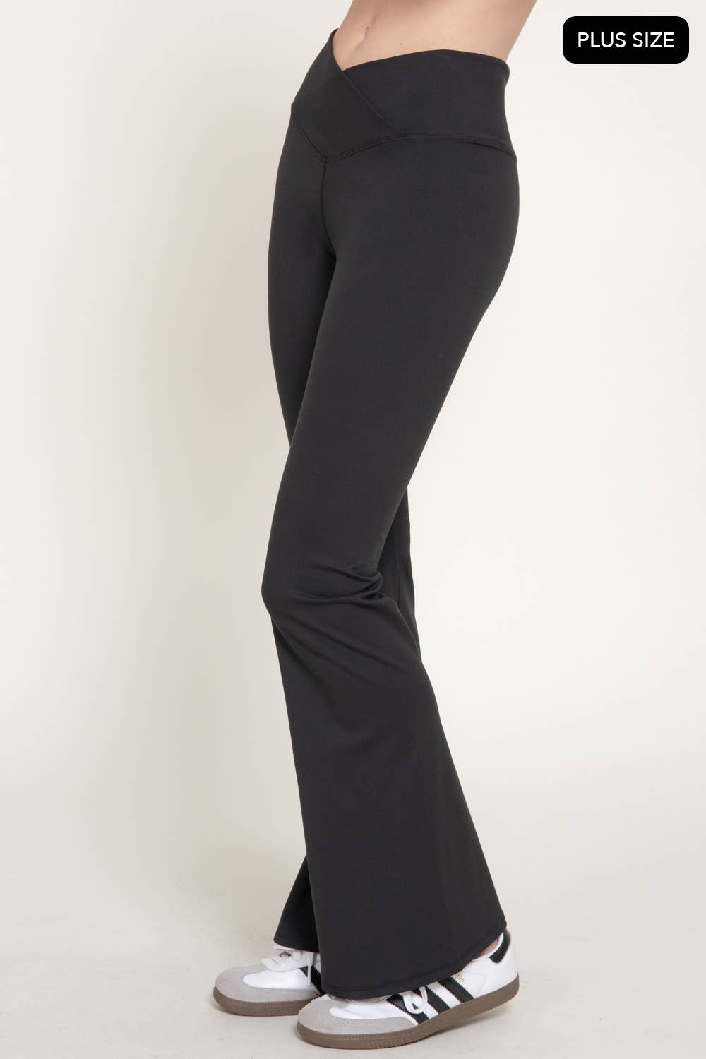 [PLUS SIZE] Cross Over Waistband Activewear Yoga Pants
