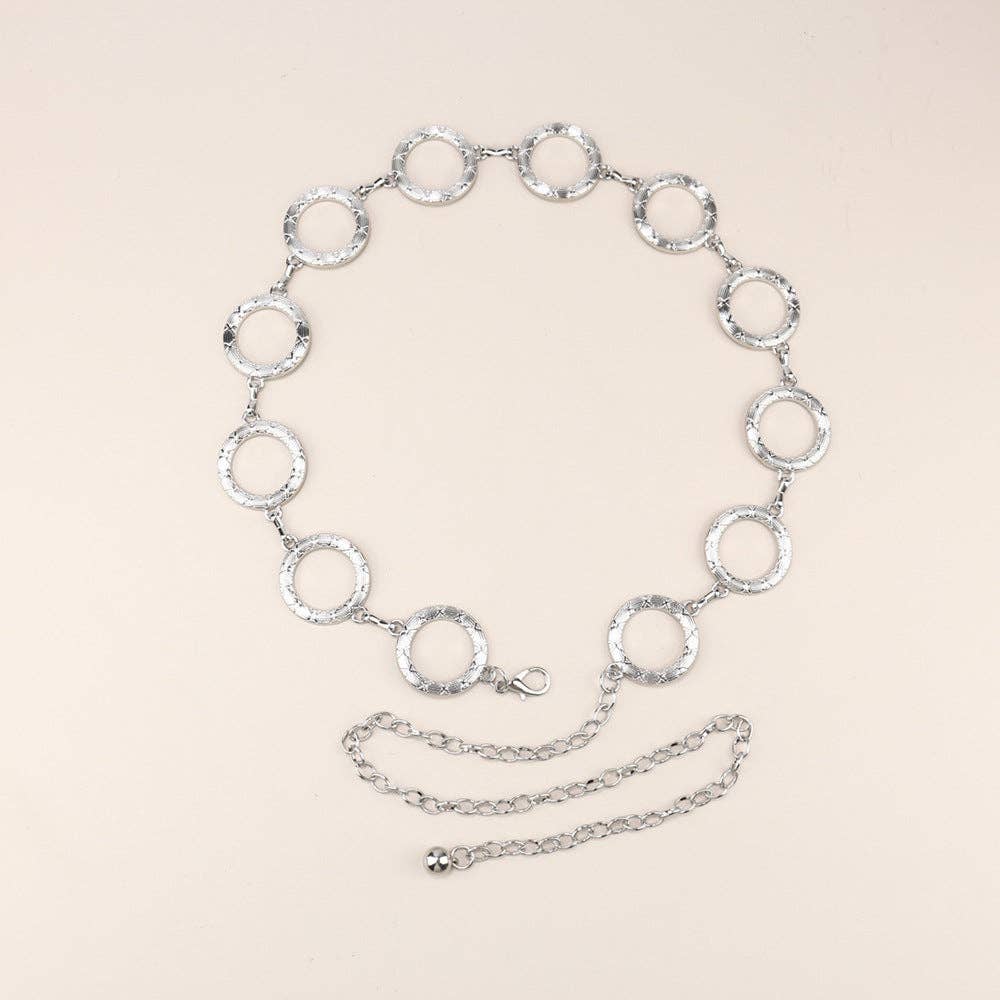 Metal Chain Waist Belt With Butterfly And Heart Design