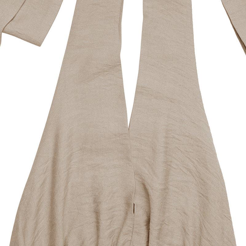 Khaki Sexy Sleeveless Low Cut Halter Tie Back Vacation Playsuit