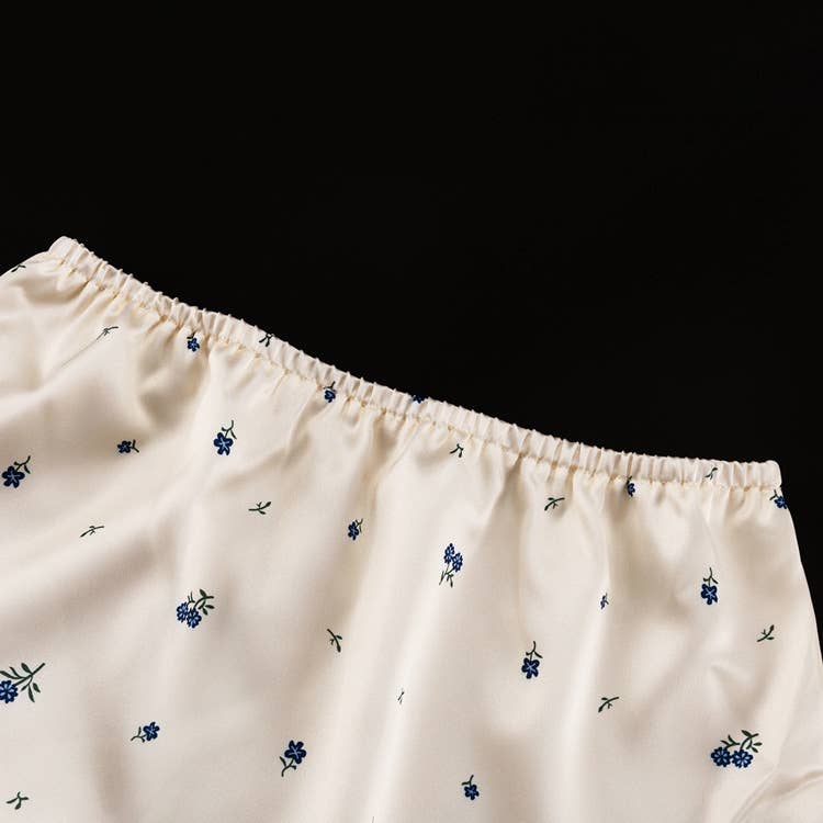 Stylish printed satin wrap hip Maxi skirt