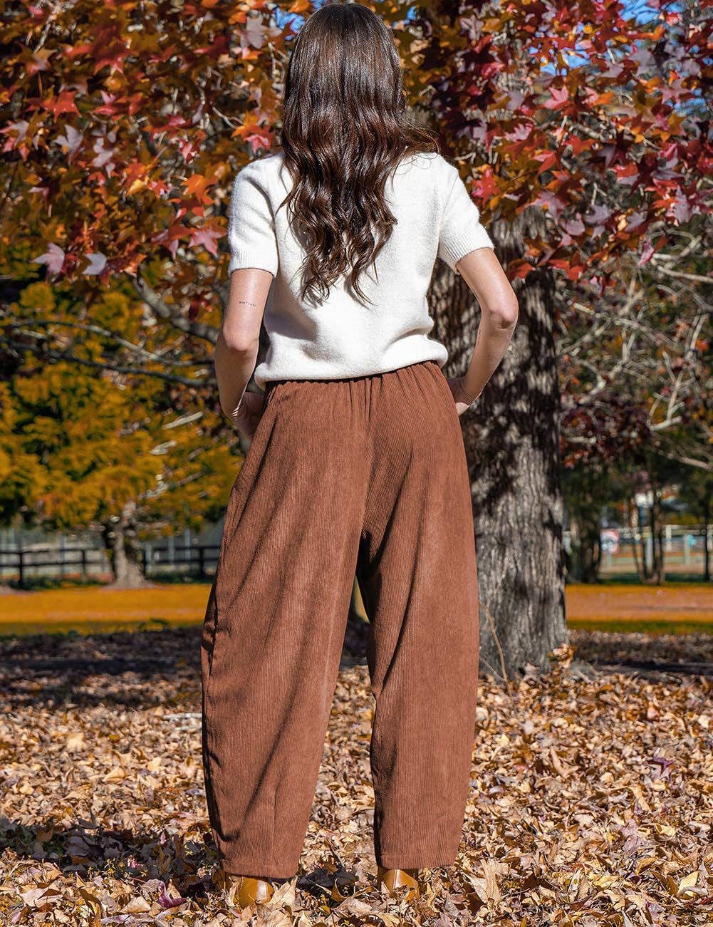 Corduroy casual Halon pants wide-leg pants