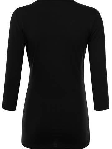 3/4 Sleeve Tank Tops Deep V-Neck Surplice Wrap