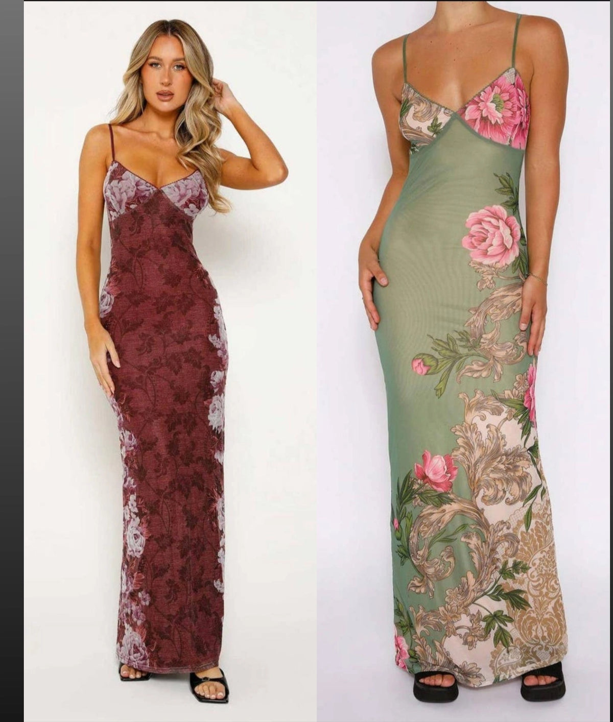 SLIM FIT PRINTED MAXI DRESS