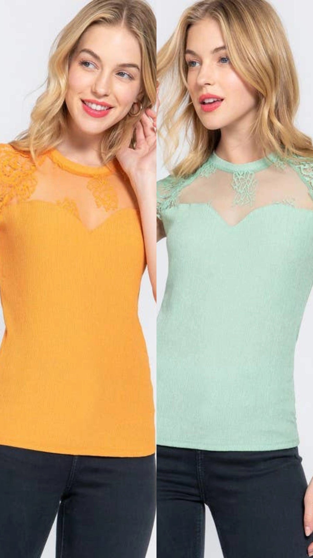 Lace Ruffle Sleeve Texture Knit Top Shirt