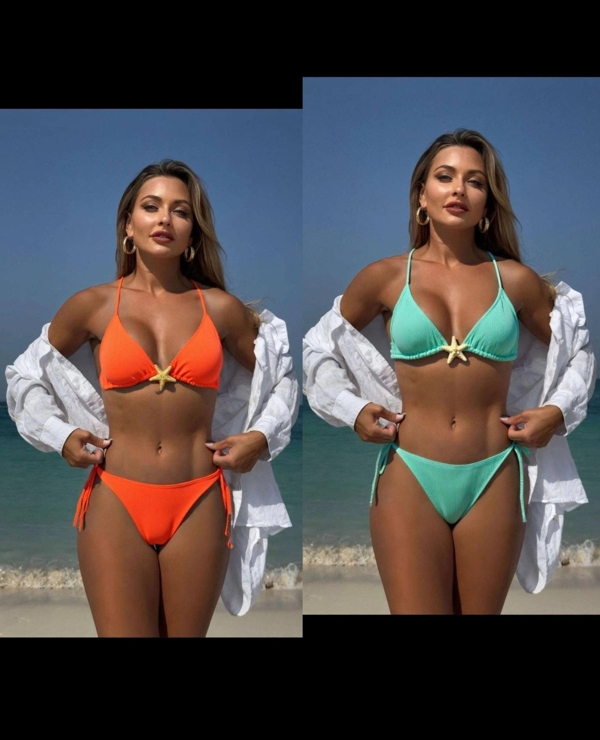Women's Sexy Bikini Swimsuit Set Solid Color Adjustable Swimwear TOP