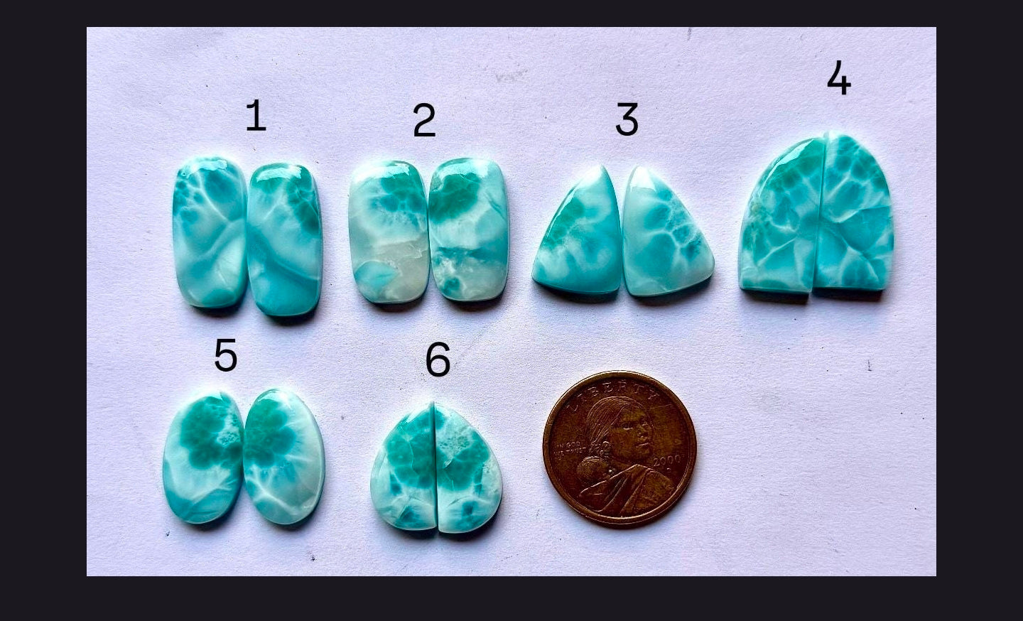 Custom larimar earrings for Barbara
