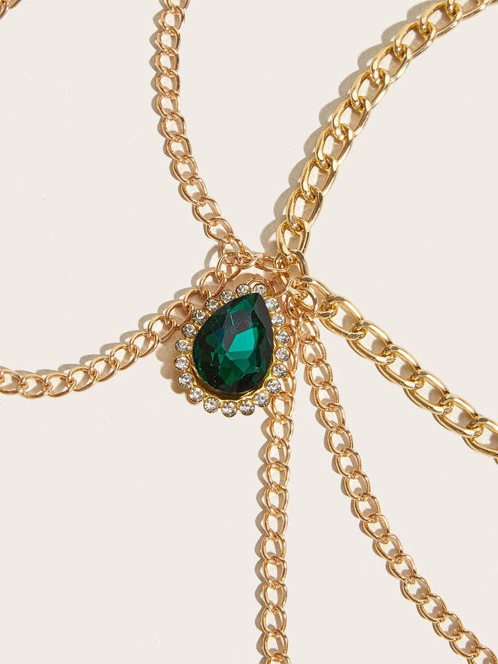 Vintage Green Pendant Waist Chain