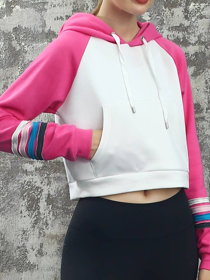 Basic Lightweight Pullover Cropped Hoodie
