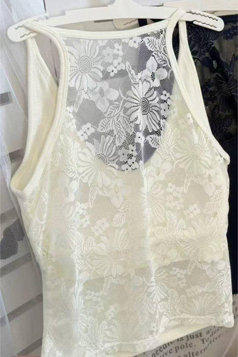 Lace-Back Tank Top