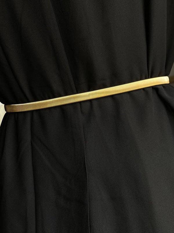 Buckle Geometric Pleated Solid Color Belts