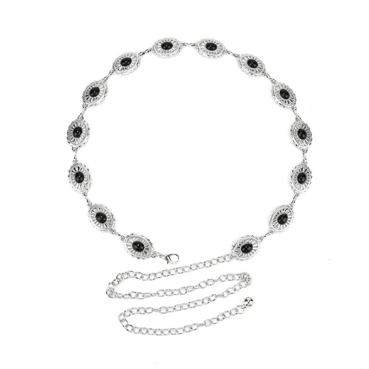 Metal Chain Waist Belt With Butterfly And Heart Design