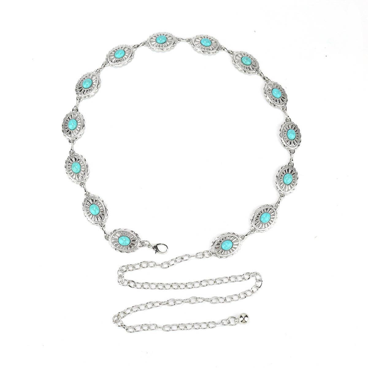 Metal Chain Waist Belt With Butterfly And Heart Design