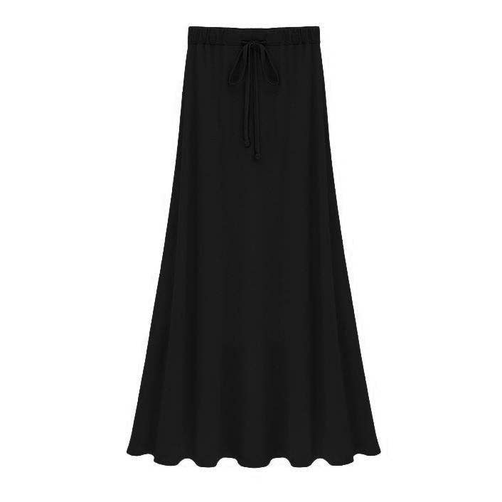 Women Fashion Casual Solid Color Long Skirt