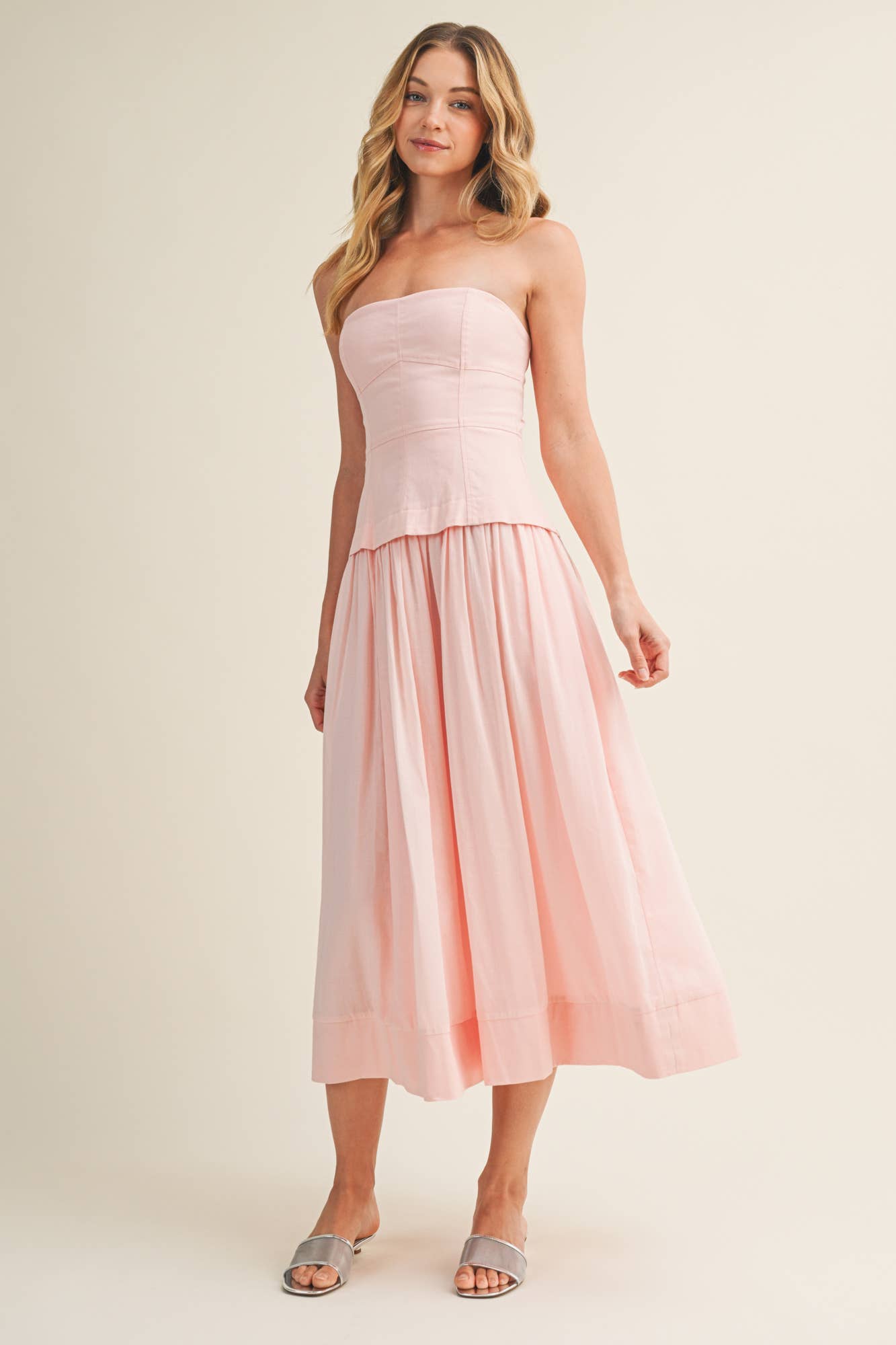 CORSET LINED STRAPLESS DRESS
