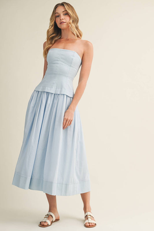 CORSET LINED STRAPLESS DRESS