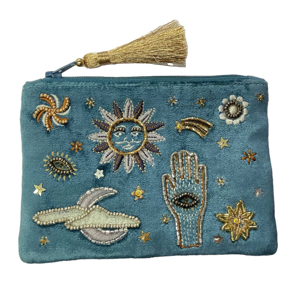 SUN AND MOON WHITE COIN PURSE