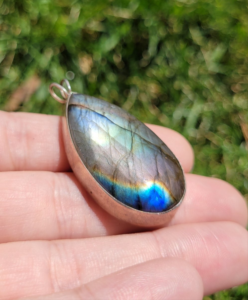 Labradorite-Peacock Pendant