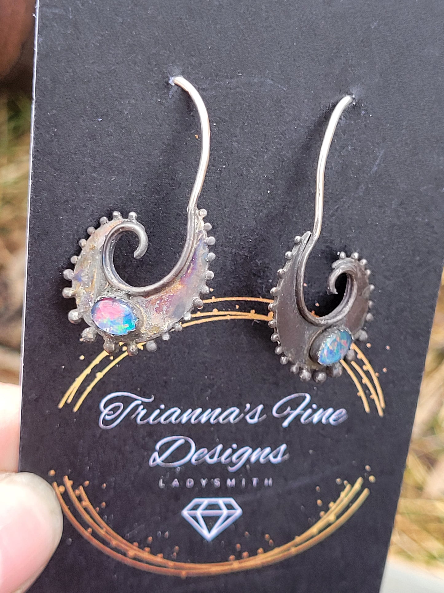Opal Spiral Earrings