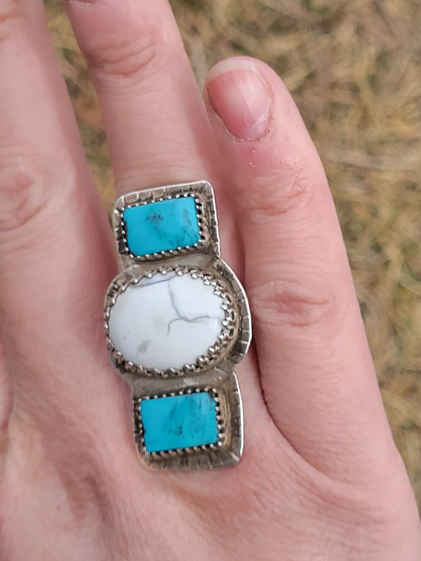 Turquoise Statement Ring, Size 9